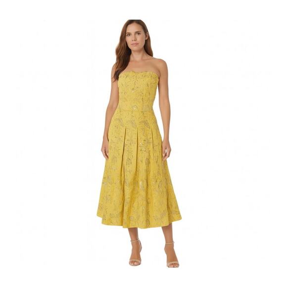 Yoana Baraschi Marigold Strapless Dress, Sequins, Fit & Flare, Anthropologie, S - Picture 1 of 6